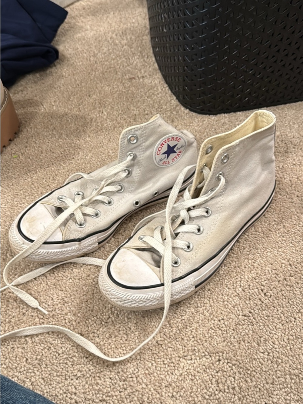 Converse High Top Sneakers - Cream with Black Accents